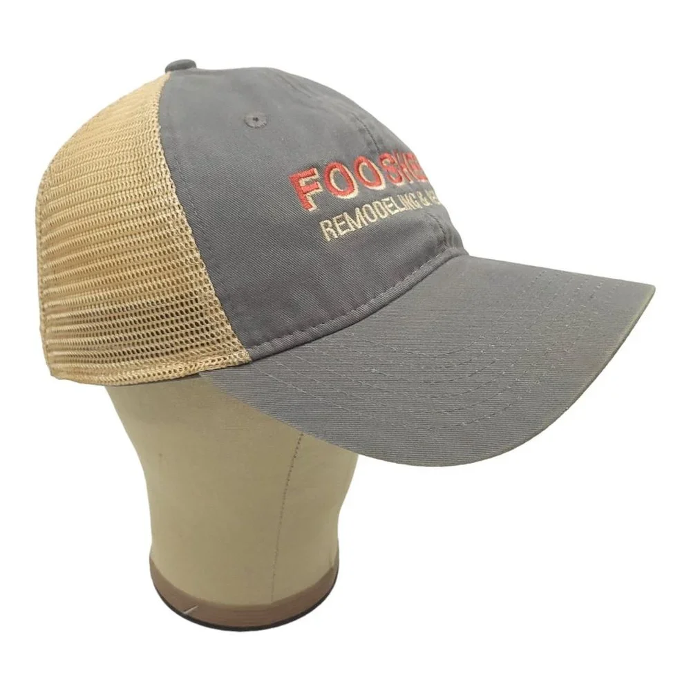 Fooshee Remodeling Repair Mesh Snapback Cap Trucker Baseball Hat Outdoor Gray - Picture 3 of 12